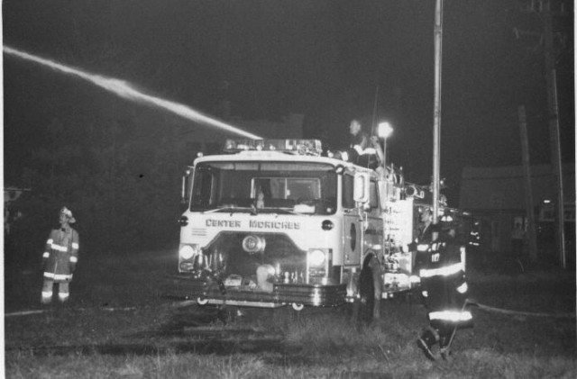 Engine 2 operating at the old East Moriches School Fire September 1989